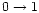 $0\rightarrow1$