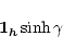 \begin{eqnarray*}\vec{1}_{\vec{h}} \sinh\gamma
\end{eqnarray*}