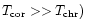 $T_{\rm cor}>>T_{\rm chr})$