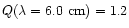 $%
Q(\lambda =6.0~{\rm cm})=1.2$