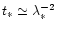 $t_{*}\simeq \lambda _{*}^{-2}$