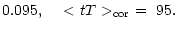 $\displaystyle 0.095, ~~~<tT>_{\rm cor}\ =\ 95.$