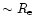 $\sim
R_{\rm e}$