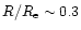 $R/R_{\rm e}\sim 0.3$