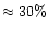 $\approx 30\%$