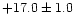 $ +17.0\pm1.0$