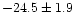$ -24.5\pm1.9$