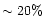 $\sim20\%$