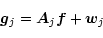 \begin{displaymath}\vec{g}_j =\vec{A}_j \vec{f} +\vec{w}_j
\end{displaymath}