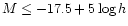 $M \leq -17.5 + 5 \log h$