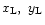 $x_{\mathrm {L}},\ y_{\mathrm {L}}$
