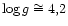 $\log g \cong 4,2$