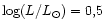 $\log (L / L_\odot) = 0,5$