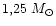 $1,25~M_\odot$