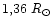 $1,36~R_\odot$