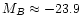 $M_B \approx -23.9$