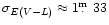 $\sigma_{E(V-L)}\approx1\mbox{$\,.\!\!\!^{\rm m}$ }33$