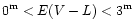 $0^{\rm m}<E(V-L)<3^{\rm m}$