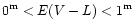 $0^{\rm m}<E(V-L)<1^{\rm m}$