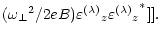 $\displaystyle ({\omega _\perp}^2 / 2eB)
{\varepsilon^{(\lambda)}}_z {{\varepsilon^{(\lambda)}}_z}^*]].$
