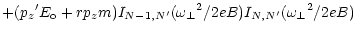 $\displaystyle +({p_z}^\prime E_{\rm o} + r p_z m)
I_{N-1,N^\prime} ({\omega _\perp}^2 / 2eB)
I_{N,N^\prime} ({\omega _\perp}^2 / 2eB)$