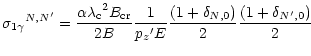 $\displaystyle {\sigma _{1\gamma}}^{N,N^\prime} =
\frac {\alpha {\lambda _{\rm c...
...p_{z}}^\prime E}
\frac{(1+\delta _{N,0})}{2} \frac{(1+\delta _{N^\prime,0})}{2}$