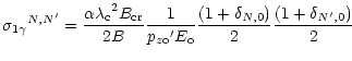 $\displaystyle {\sigma _{1\gamma}}^{N,N^\prime} =
\frac {\alpha {\lambda _{\rm c...
...prime E_{\rm o}}
\frac{(1+\delta _{N,0})}{2} \frac{(1+\delta _{N^\prime,0})}{2}$