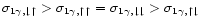 $\sigma_{1\gamma,\downarrow \uparrow} >
\sigma_{1\gamma,\uparrow \uparrow} = \sigma_{1\gamma,\downarrow \downarrow}
>\sigma_{1\gamma,\uparrow \downarrow}$