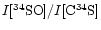 $I[{\rm ^{34}SO}]/I[{\rm C^{34}S}]$