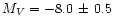 $M_V = -8.0 \,\pm\,0.5$