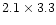$2.1\times 3.3$