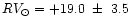 $RV_{\odot} =+19.0~\pm~3.5$