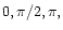 $0, \pi /2, \pi ,$