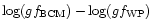 $\log(gf_{{\rm BCM}}) - \log(gf_{{\rm WP}})$