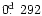 $0\hbox{$.\!\!^{\rm d}$ }292$