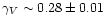 $\gamma_V\sim0.28\pm0.01$