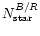 $N_{\rm star}^{B/R}$