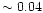 $\sim 0.04$