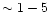 $\sim1-5$