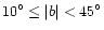 $10^\circ\le\vert b\vert<45^\circ$
