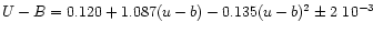 $U-B = 0.120 + 1.087 (u-b) - 0.135 (u-b)^2 \pm 2~10^{-3}$