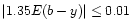 $\vert 1.35E(b-y)\vert\le 0.01$