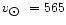 $v_{\hbox{$\odot$ }}=565$