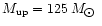 $M_{\rm up}=125\,M_{\hbox{$\odot$ }}$