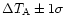 $\Delta T_{\rm A}\pm 1\sigma$