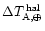$\Delta T_{\rm A,\oplus}^{\rm\,hal}$