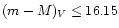 $(m-M)_{V}\leq 16.15$