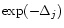 $\exp(-\Delta_j)$