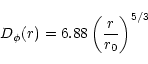 \begin{displaymath}%
D_\phi(r)=6.88 \left(\frac{r}{r_0}\right)^{5/3}
\end{displaymath}