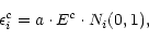 \begin{displaymath}
\epsilon_i^c = a \cdot E^c \cdot N_i(0,1),
\end{displaymath}